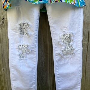 Judy Blue Crisp White Denim Lace Stretch 26 3